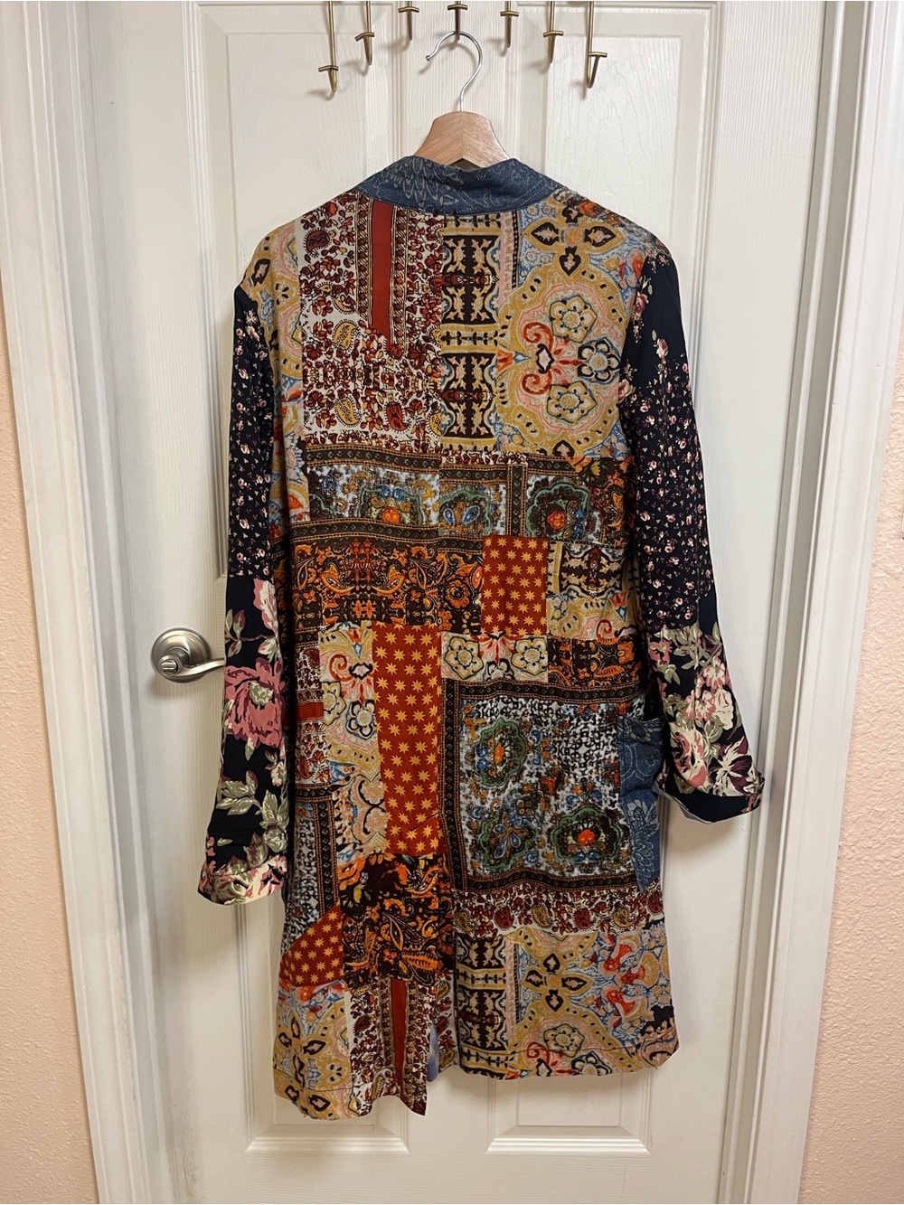 Rare Free People Songbird Patchwork Printed Maxi Duster Coat - Picture 7 of 14